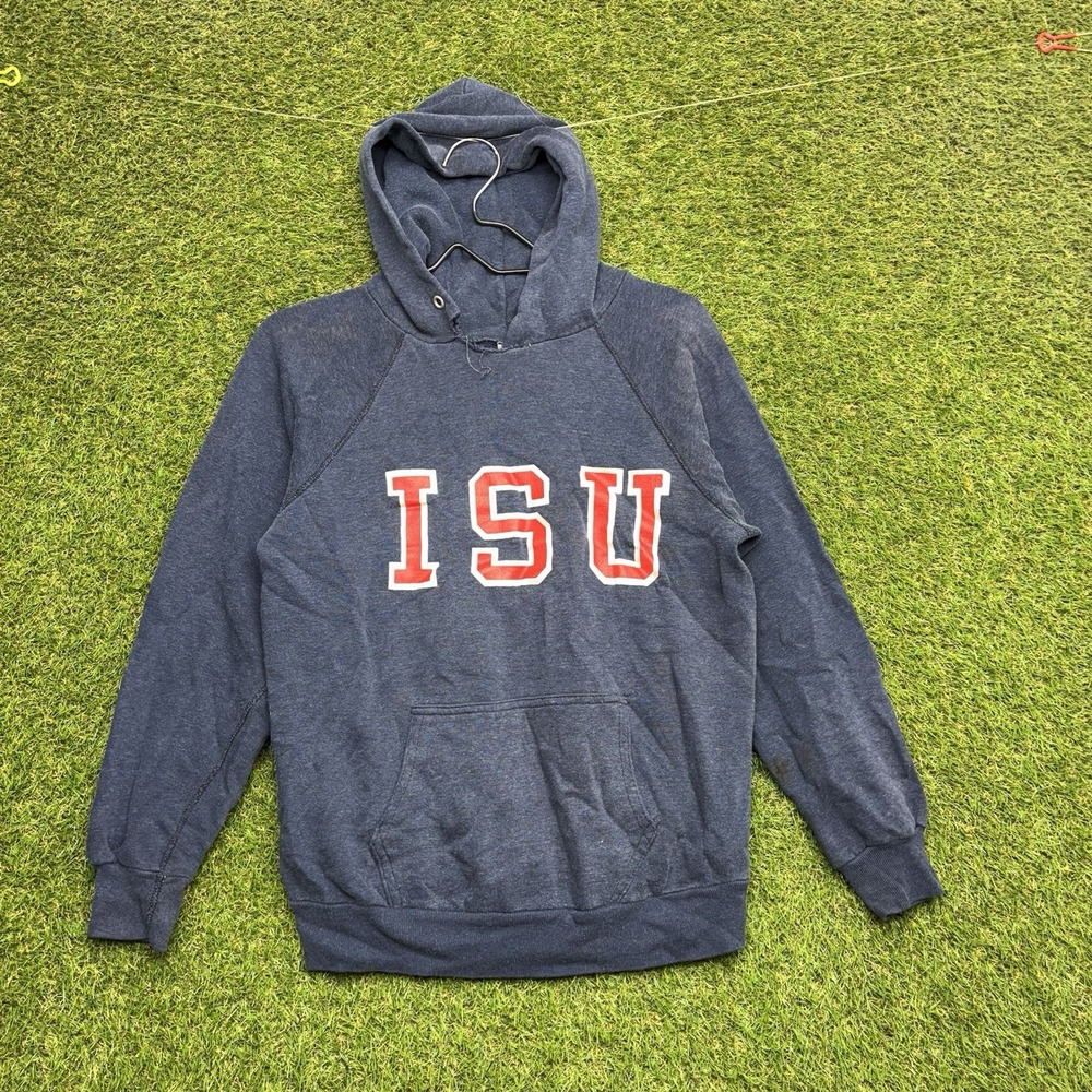 Vintage Illinois State Athletics Hoodie Mens Small Logo Athletics 70s Sweatshirt
